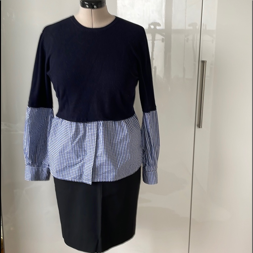 Mystery New York Sweater/Long Sleeves Color-Navy Blue/ White/Blue Size-Large